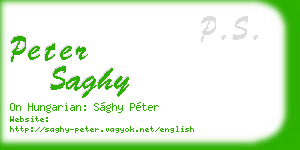 peter saghy business card
